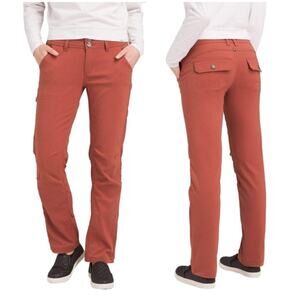 Prana Pants Womens 2 Tall Chai Halle Straight Roll Up Nylon Hiking Outdoor Trek